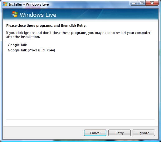 Windows Live Install